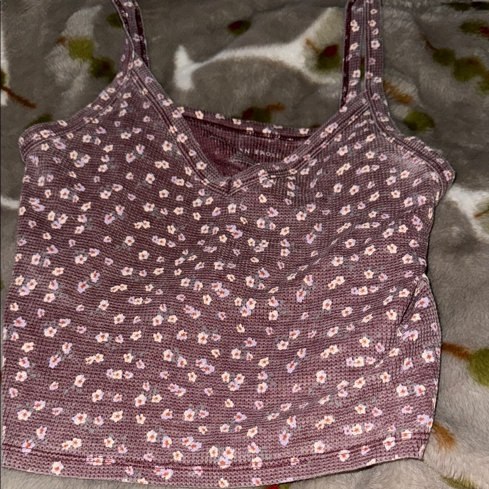 American Eagle Outfitters Pink Fitted Crop Camisole